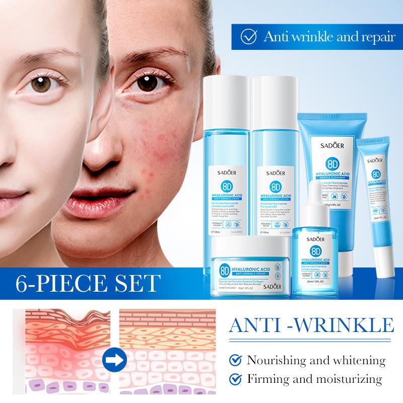 Hyaluronic Acid Essence Anti-Wrinkle Luxury 6-piece Repair Nourishing Beauty Care Set