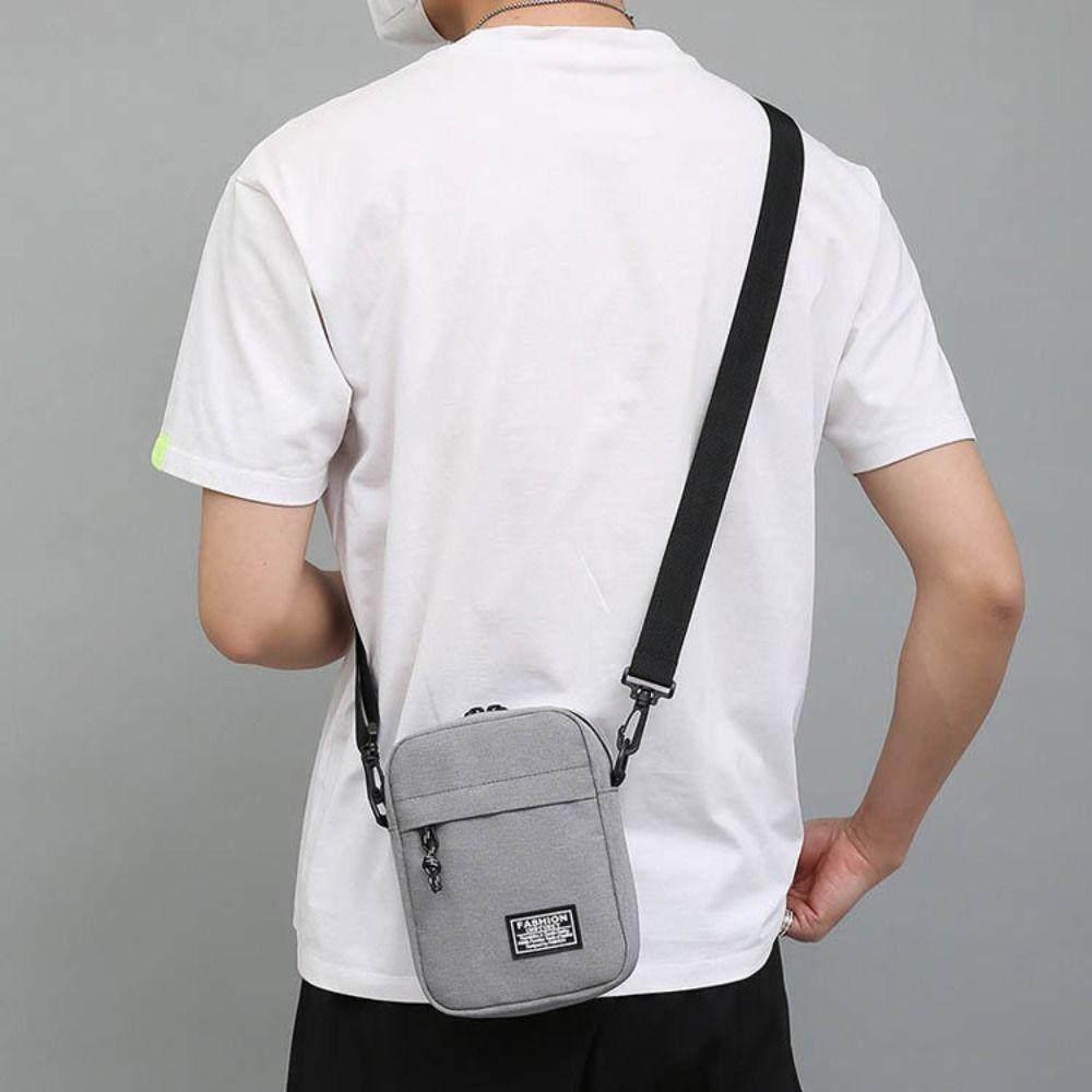 Large Capacity Men's  Crossbody Bag Solid Color Small Square Bag Business Shoulder Bag  Outdoor
