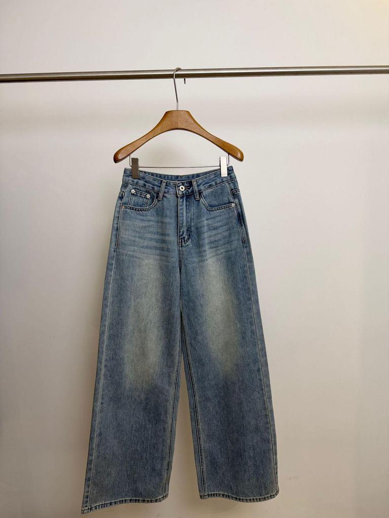 Thirteen Rows Kapok Spring Retro Blue Wide-Leg Jeans 268001