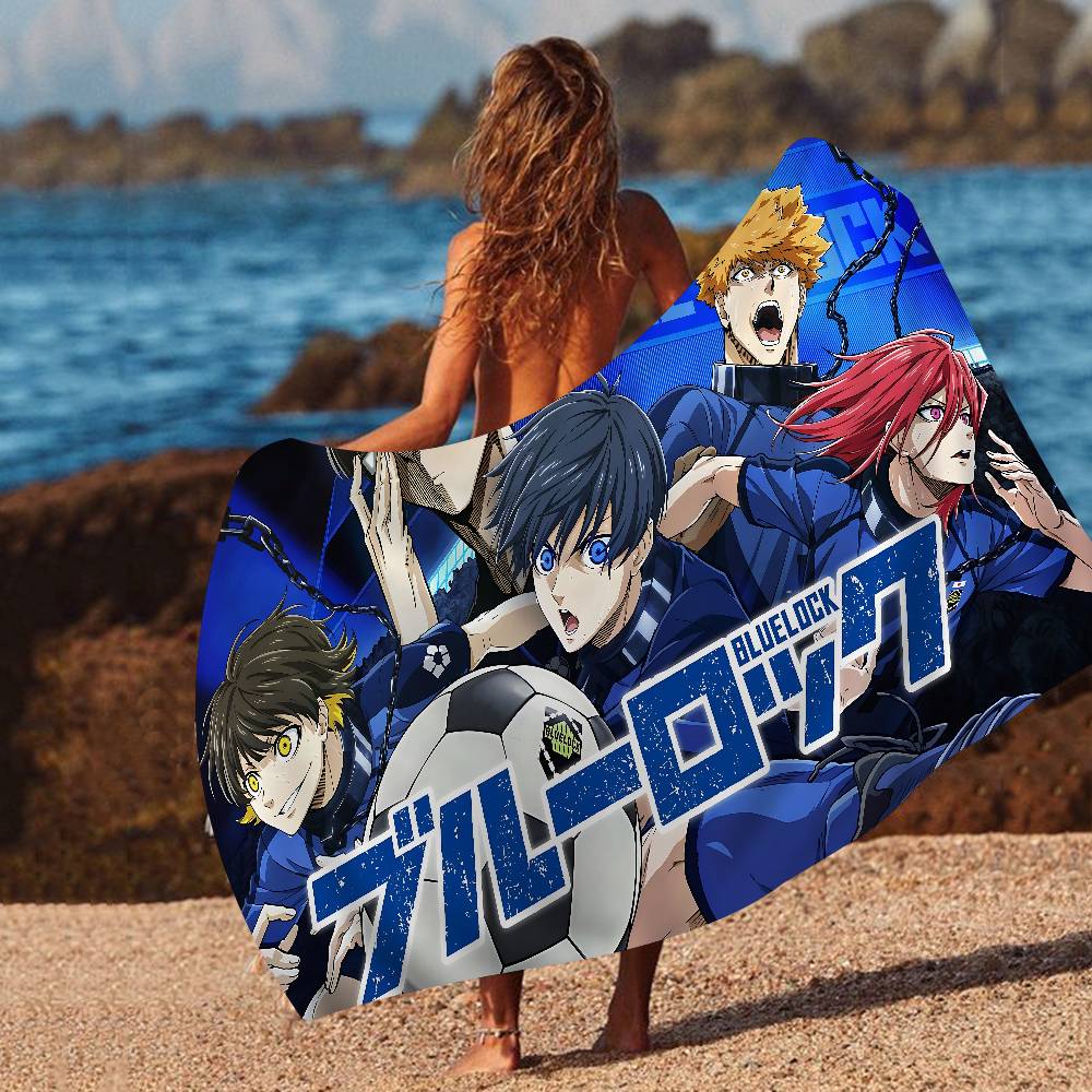 Blue Lock Anime Bath Towel Microfiber Soft Water Absorbing Breathable For Girl Kids Decorative Cartoon Beach Towel