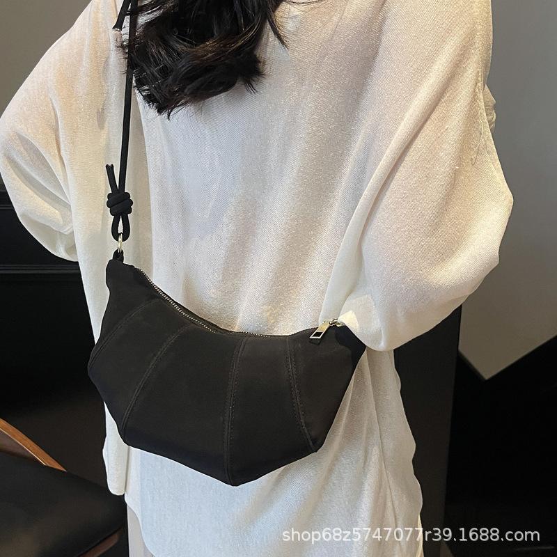 Outer Single 2025 New Trendy Women's Fashion Texture Versatile Dumpling Bag High-end One-shoulder Armpit Croissant Bag Small Bag