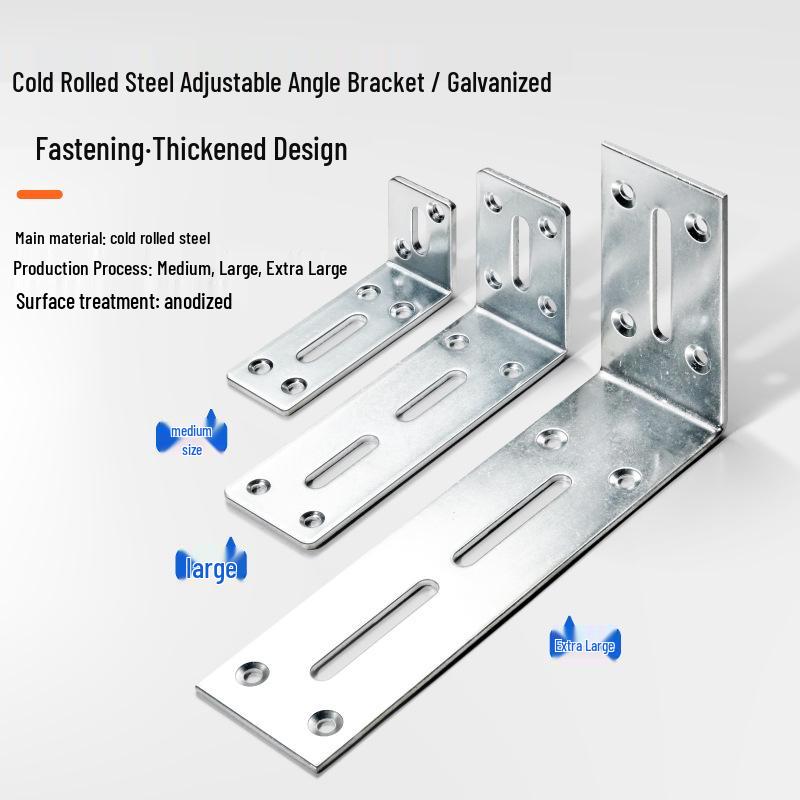 Adjustable Universal L-Shaped Wall Cabinet Shelf Bracket - Galvanized Load-Bearing Right Angle Brace Medium 30*40*80mm