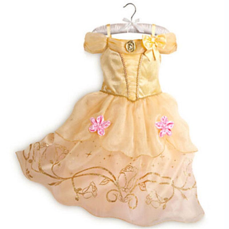 

Детские платья принцесс для девочек, Рапунцель, Белль, Золушка, София, Косплей-костюмы #I Belle Dress,100cm/3-4Years