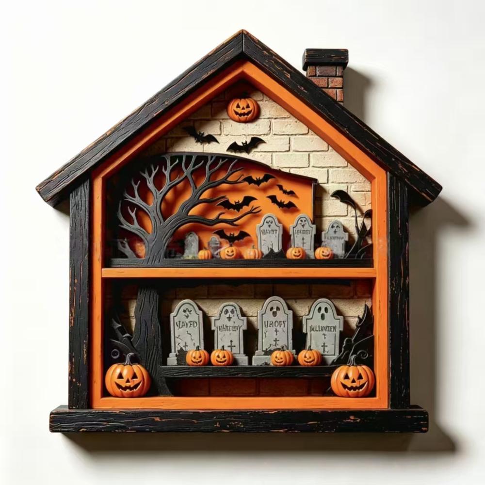 Layered Structure Halloween Haunted House Decoration Tabletop Halloween Decor