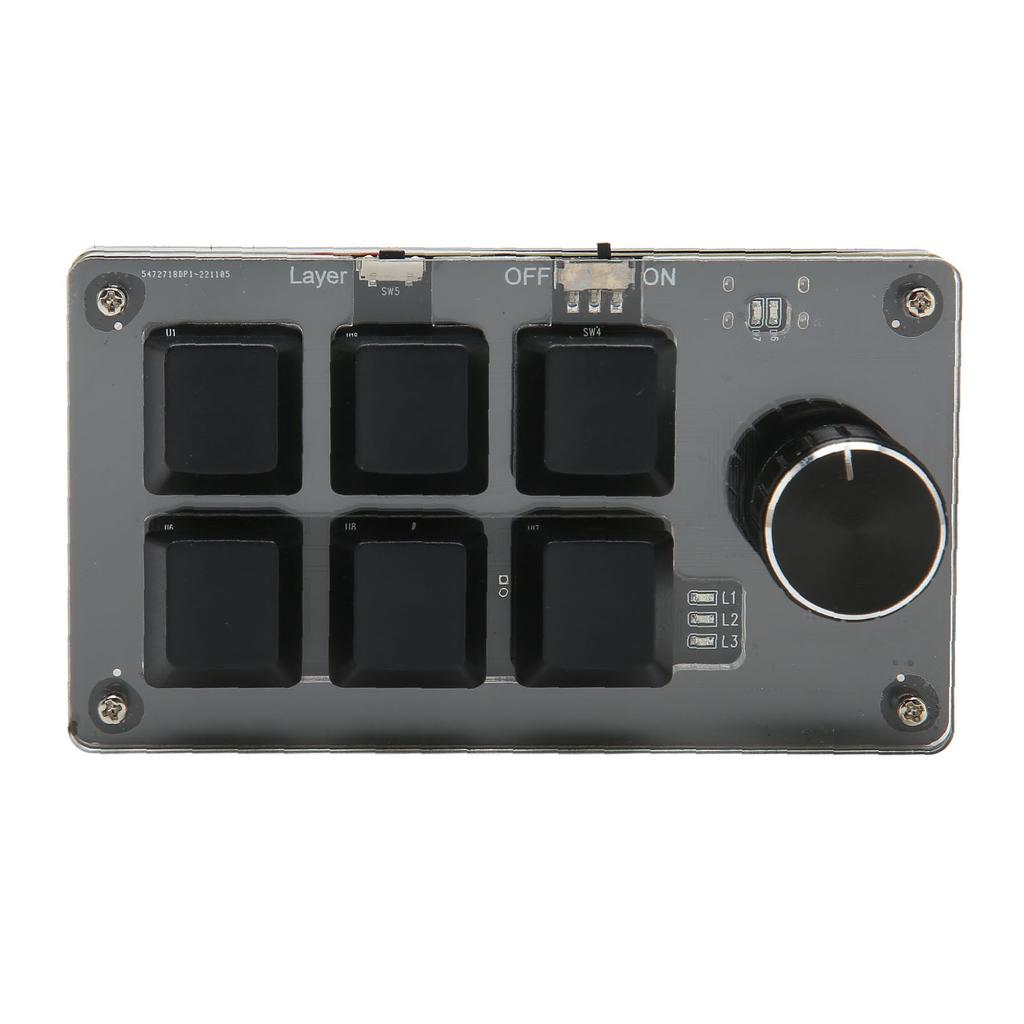 6 Key Keypad with Knob Blue Wired USB Wireless Dual Mode Connection Programmable Mechanical Keyboard