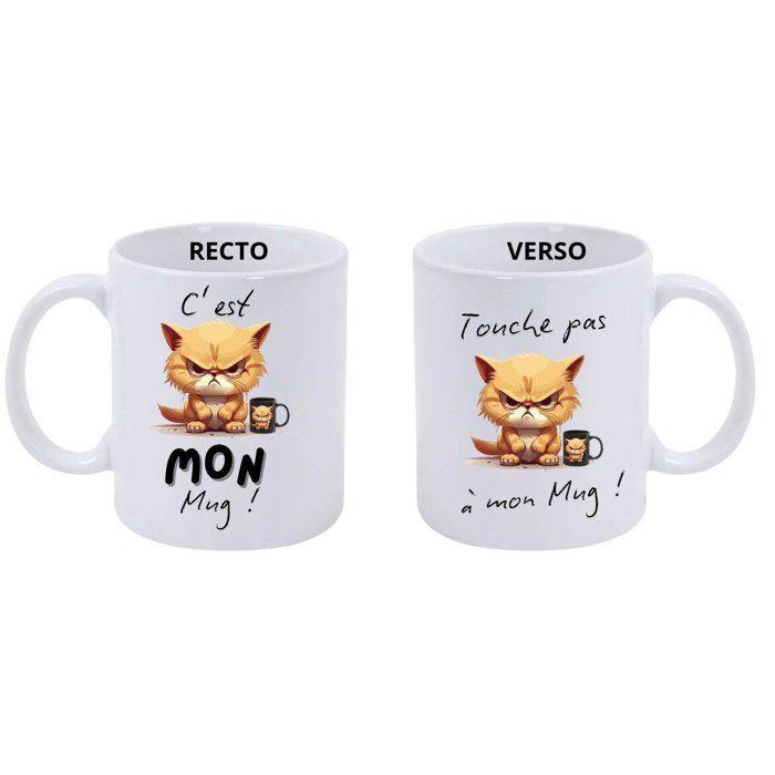 Mug - C'est mon Mug ! - Céramique - Compatible Micro-onde - Lave-Vaisselle - Blanc