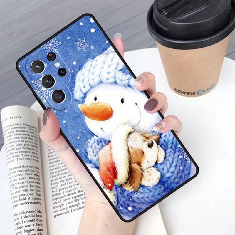 Christmas Snowman Penguin Santa Reindeer Phone Case Cover For Samsung Galaxy S24 S25 Ultra S21 S22 S10E Note 10 Plus 20 FE S23
