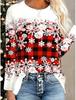 Women's long sleeve Polyester T-shirt 3D Print Christmas Theme snowflake Graphics Casual Loose Fit Crew Neck Long Sleeve Tops
