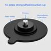 Lightweight Aluminum Alloy 1/4inch Male Screw Suction Cup Holder Base for Action Cameras On Tile Metal Glass Surfaces