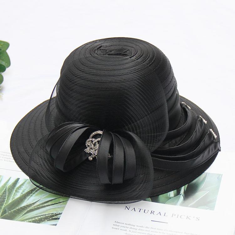 Spring And Summer Mesh Visor, Flower Temperament, Wedding Hat, Sun Protection, Big Brim, Sun Hat, Basin Hat, Women'S Fashion Hat