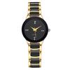 Elegant Women's Quartz Watch Gold Black Stainless Steel Band Small Dial Woman Wristwatch Round Minimalist Clock Watch for Ladies