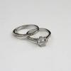 New Wholesale 2Pc Wedding Ring Set With Clear Cubic Zirconia Eternity Love Luxury Engagement Rings For Women & Girlfriend