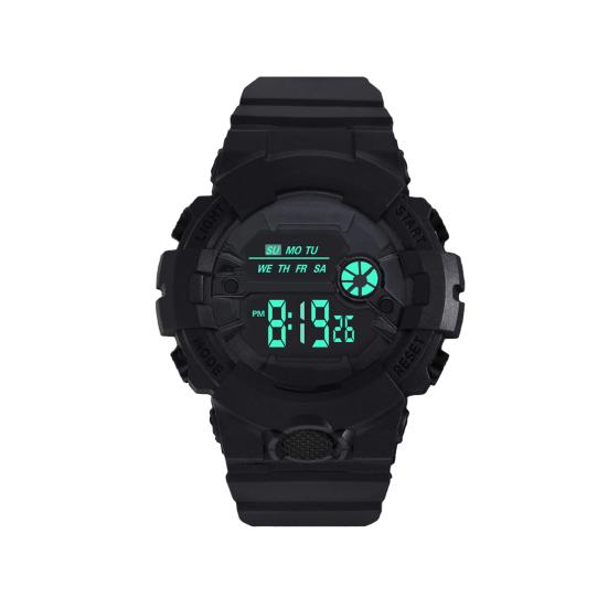 LED Electronic Watch Waterproof Anti-slip Adjustable Strap Round Dial Kids Students Casual Sports Digital Wristwatch Birthday Gift