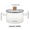 1.6L Double Ear Striped Glass Pot Easy Cleaning Soup Heating Pot Kitchen Accessoires