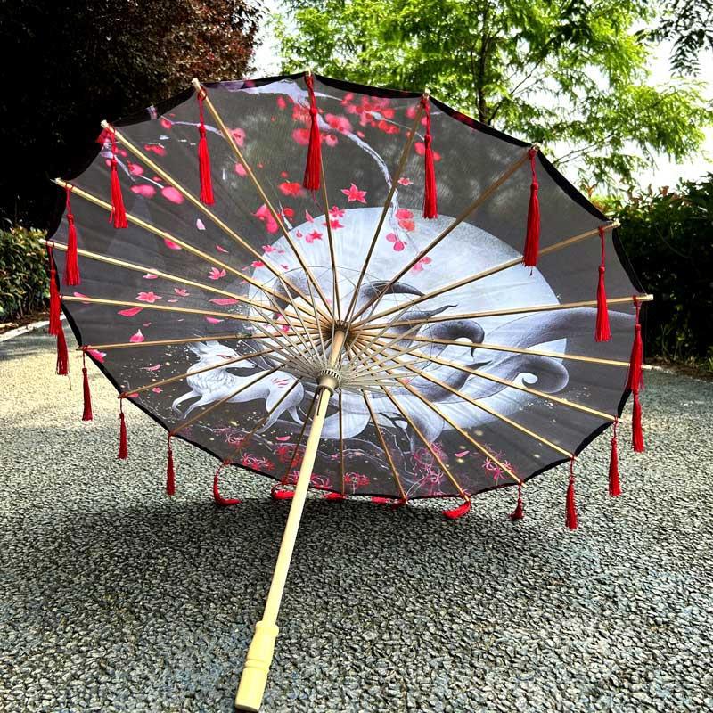 Traditional Hanfu Umbrella with Tassels for Women's Costumes and Children's Photoshoots