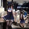 Sexy Pleated Suspender Skirt Police Uniform Lingerie & Cute Bunny Homewear Set