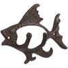 M-Modern-Fish With Two Hooks Ocean Series Cast Iron Wall Hook Wall Mount Towel Hanger Hook For Hat, Key, Coats
