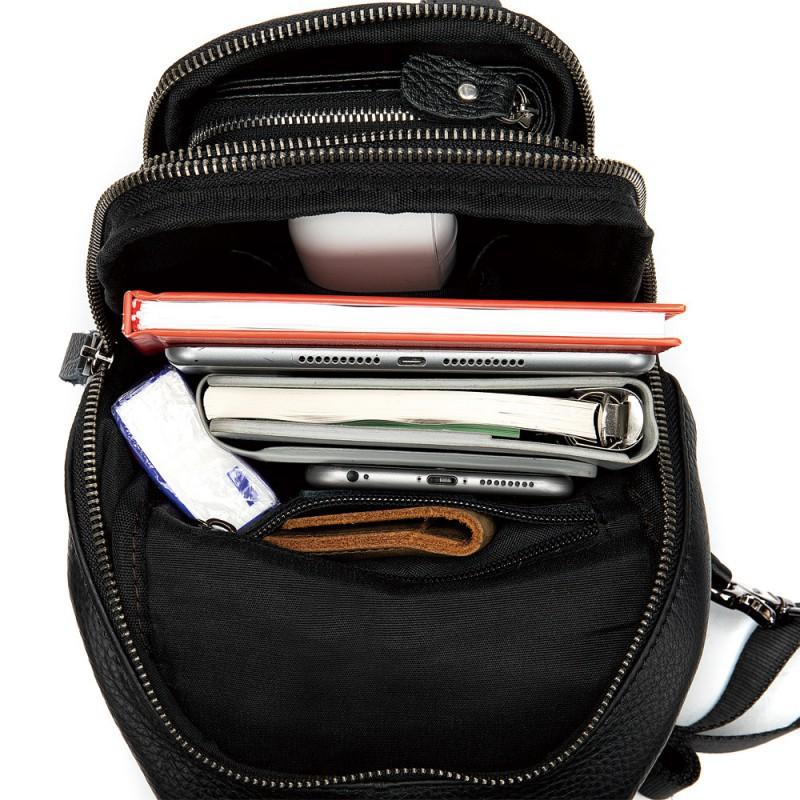 Real Cowhide Men's Bag Single Shoulder Crossbody Genuine Leather Chest Korean Casual Top Layer