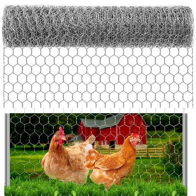 Poultry Wire Fence Mesh, Chicken Wire Galvanized Hexagonal Fence Mesh for Crafts Gardening Wire Frame