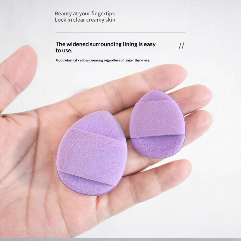 Mini Finger Cushion Puffs 10Pcs Latex-Free Reusable Soft Sponge Powder Puffs for Concealer Foundation