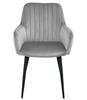 SOLDEN chair - silver-gray velvet / black legs x 1