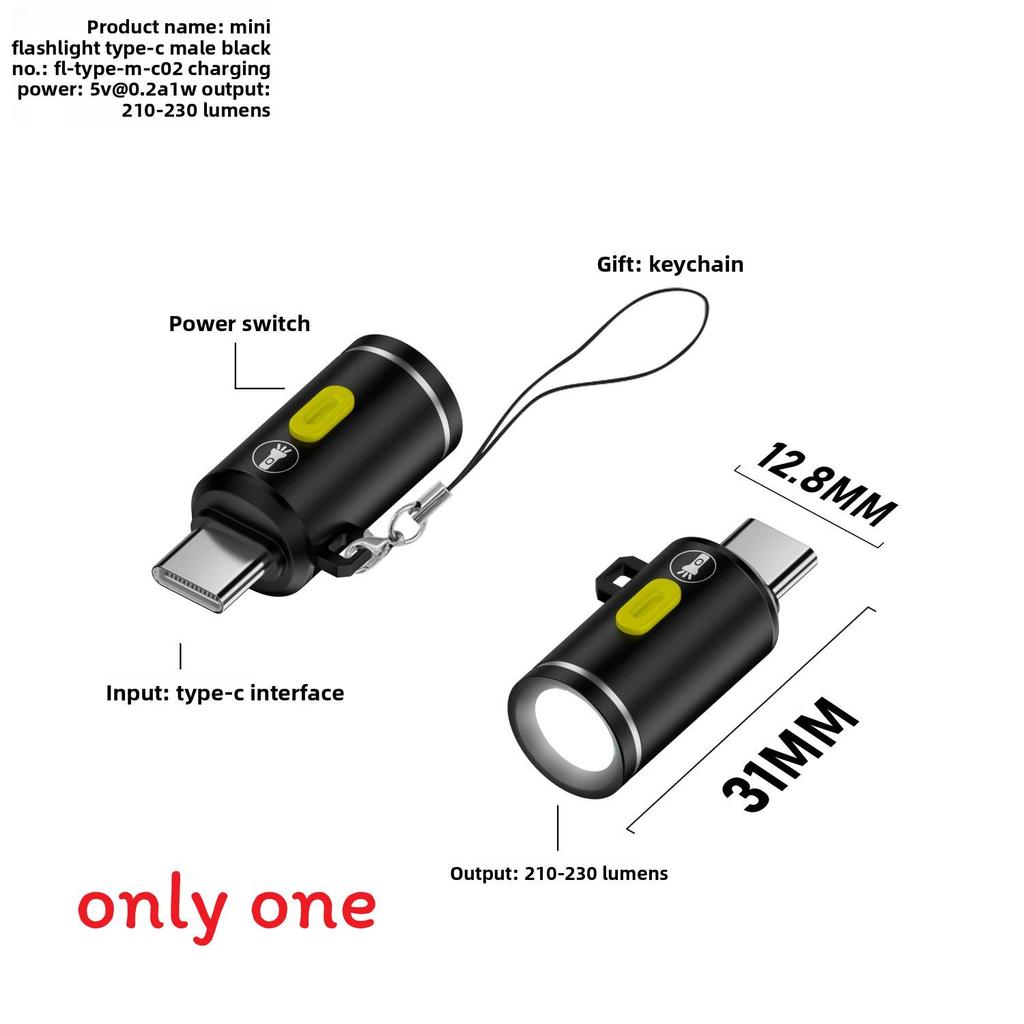Portable Led Flashlight For Typec Smartphones With High Brightness And Compact Design