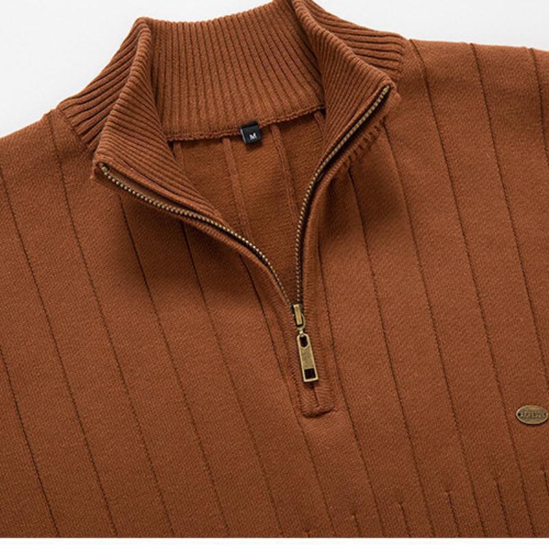 Men's Long-Sleeve Soft Touch Quarter-Zip Sweater