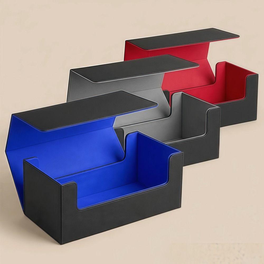Leather Card Deck Case Magnetic Closure Multifunctional Trading Cards Storage Box Waterproof Large Capacity Commander Card Box