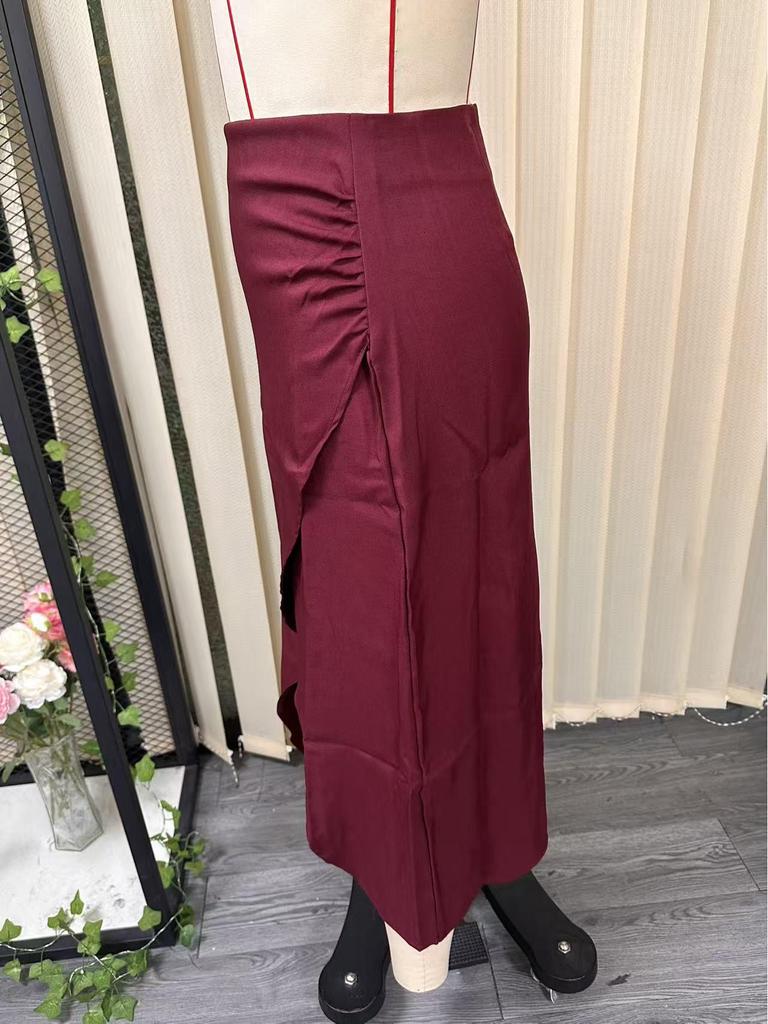 Nouvelle jupe rétro sexy ajustée à taille haute fendue pour femme Printemps-Été