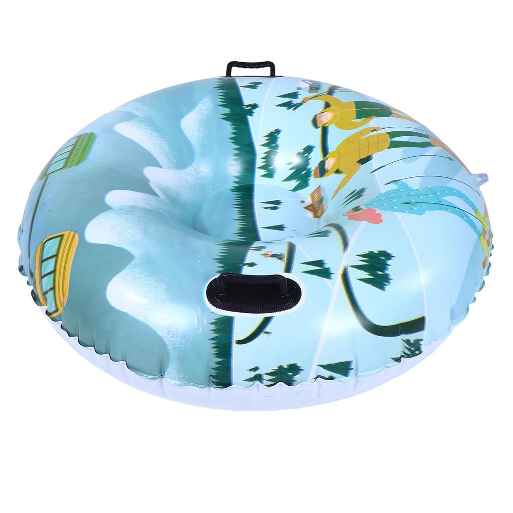 Tub de Zăpadă de 41,3 Inch PVC Rezistent la Frig Îngroșat Gonflabil Sanie de Zăpadă Inel de Schi Jucărie de Iarnă cu Mânere pentru Derdelușat în Aer Liber