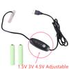 USB 3V 4.5V 6V voltage adjust LR03 AAA Dummy Battery Eliminators USB Power Supply Cable Replace 2-4pcs Batteries for LED Light