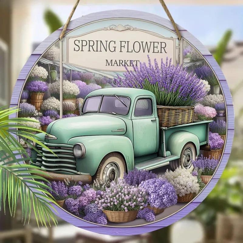 2D Flat Hanging Decorative Metal Sign Hand Painted Art