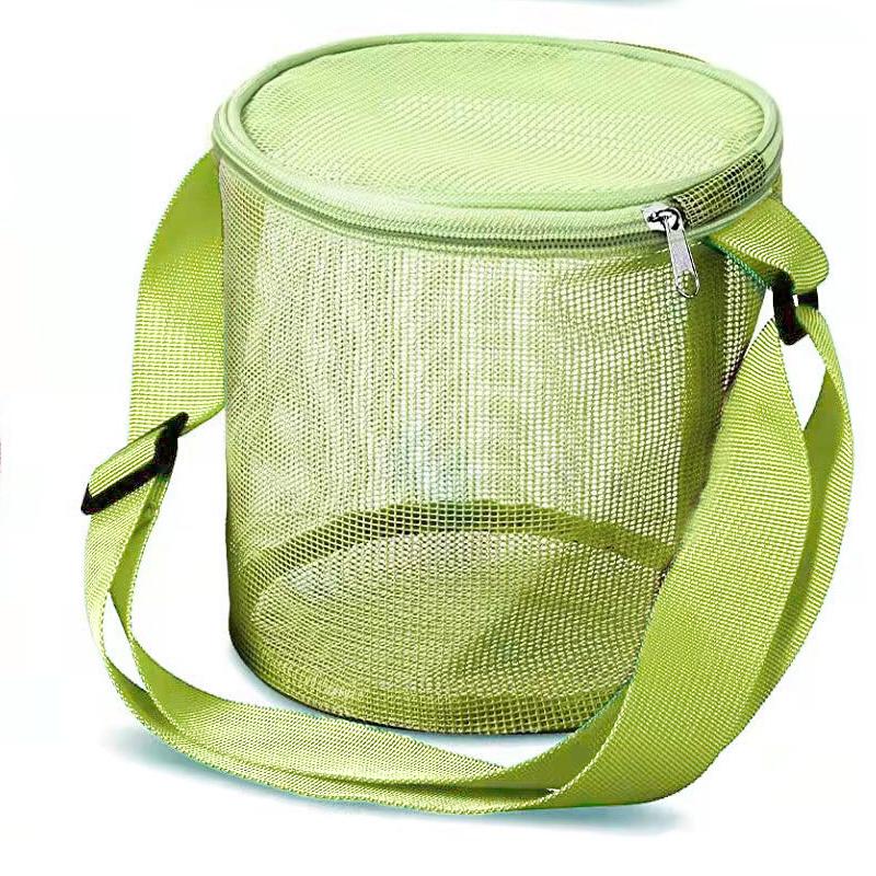 New children's mesh shell storage bag, beach three-dimensional circular sand bucket, toy sorting and collection bag