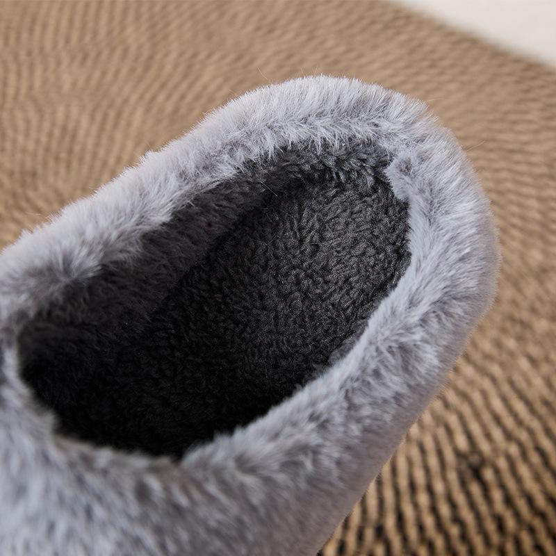 Soft Flannel Flu Plaid House Slippers Men Comfortable Memory Foam Cushion Warm Living Room Shoes Slip-On Winter Indoor