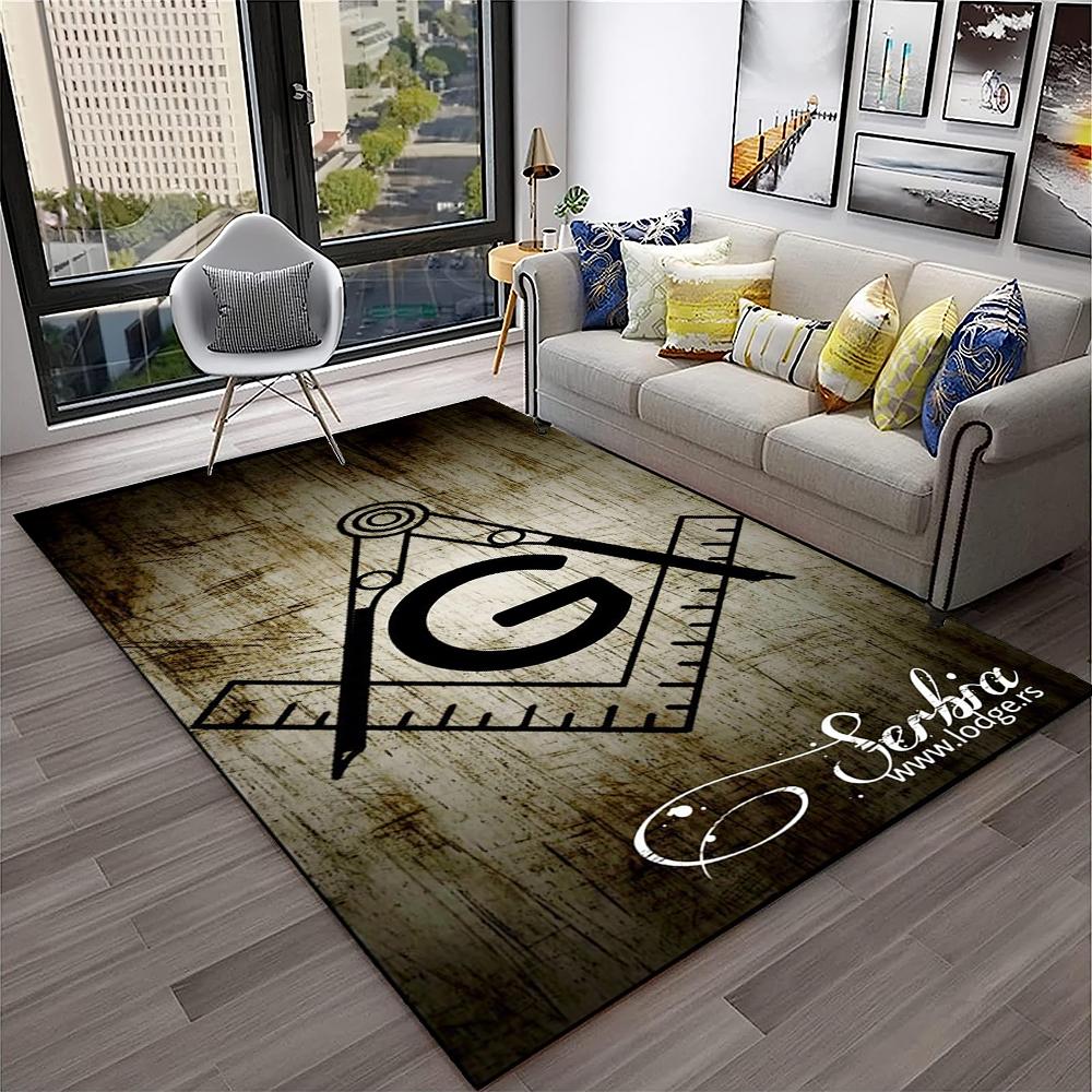 Metselaars Vrijmetselarij Illuminati Ring Tapijt Vloerkleed voor Thuis Woonkamer Slaapkamer Bank Deurmat Decor, Kinderkamer Vloerkleed Antislip Vloermat