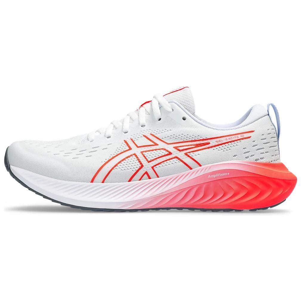 Asics Gel-Excite 10 Comfortable Soft Cushioning Breathable Low-Top Running Shoes Women sneaker White Red 1012B418-101