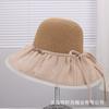 Summer new pleated bow light luxury temperament mesh gauze hat women's outdoor travel versatile big eaves fisherman hat