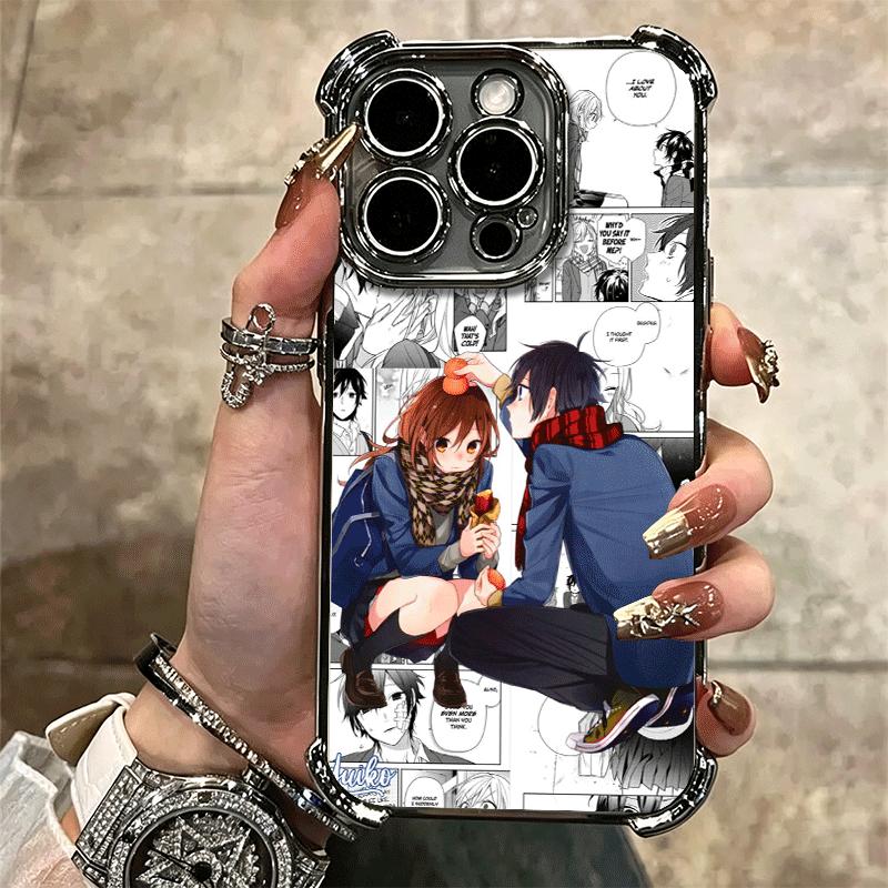 Anime Horimiya Soft Phone Case For iPhone 15 16 17 Air 14 Pro Max 16E Plus 13 12 Mini Plating Anti-Fall Fundas