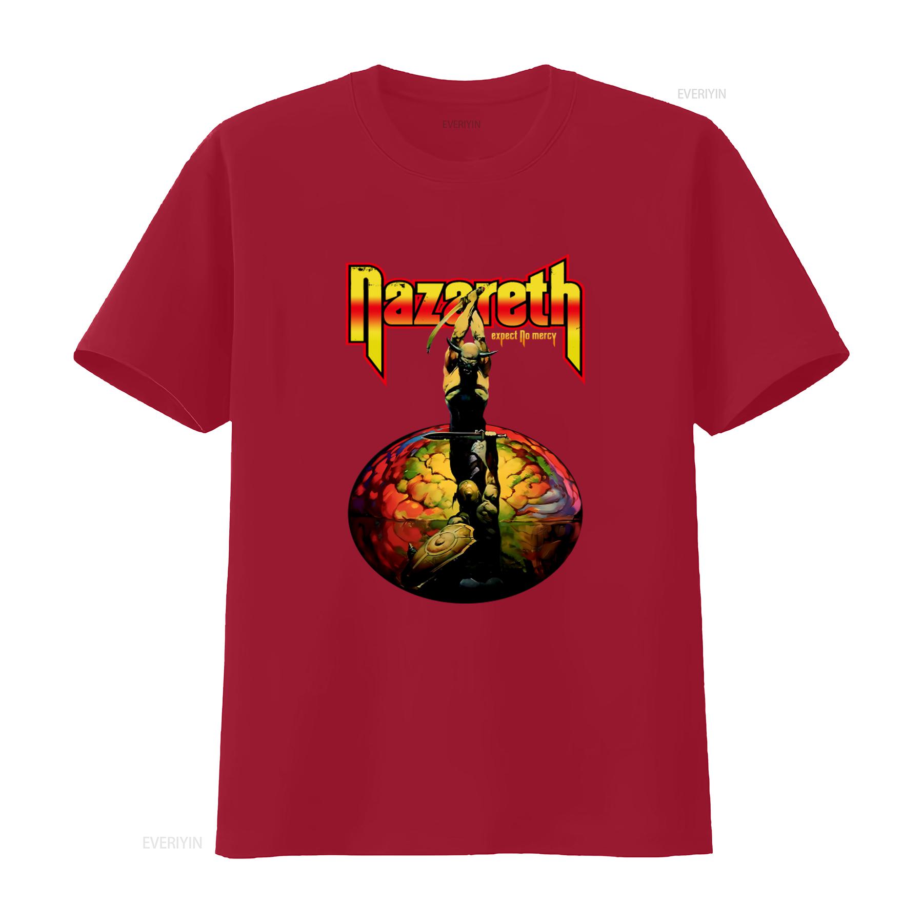 New Dtg dtf NAZARETH Expect No Mercy T shirt Rock Band Design Size vintage Washed Slightly Top For Everyday Wear homme S