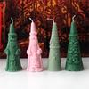 3D Santa Claus Relief Cylindrical Candle Silicone Mold Snowman Reindeer Christmas Tree Silicone Candle Molds Christmas Gift