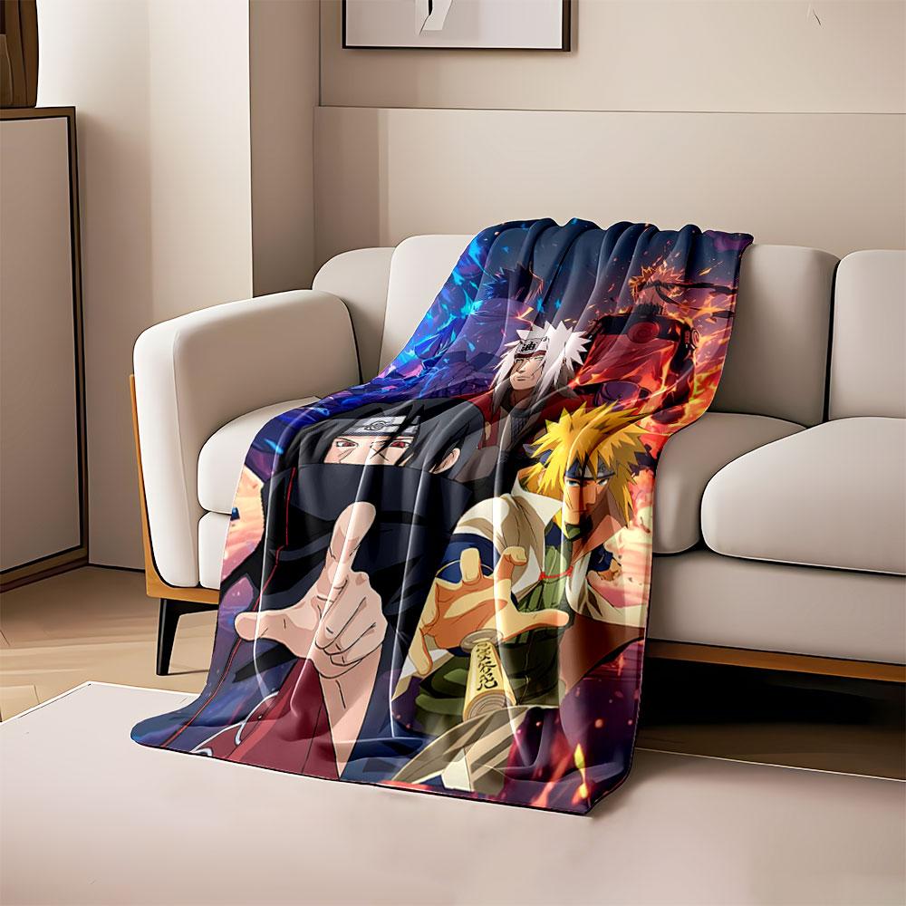 

Characters with intense expressions, surrounded by blue and orange flames. for all seasons blanket lunch break throw gift 80cm x 120cm