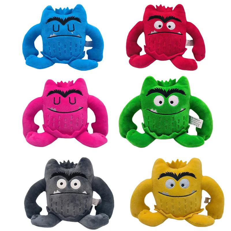 6 st söta färgglada monster gosedjursdockor set mjuka fyllda djur känslor leksaker för barn födelsedagspresenter