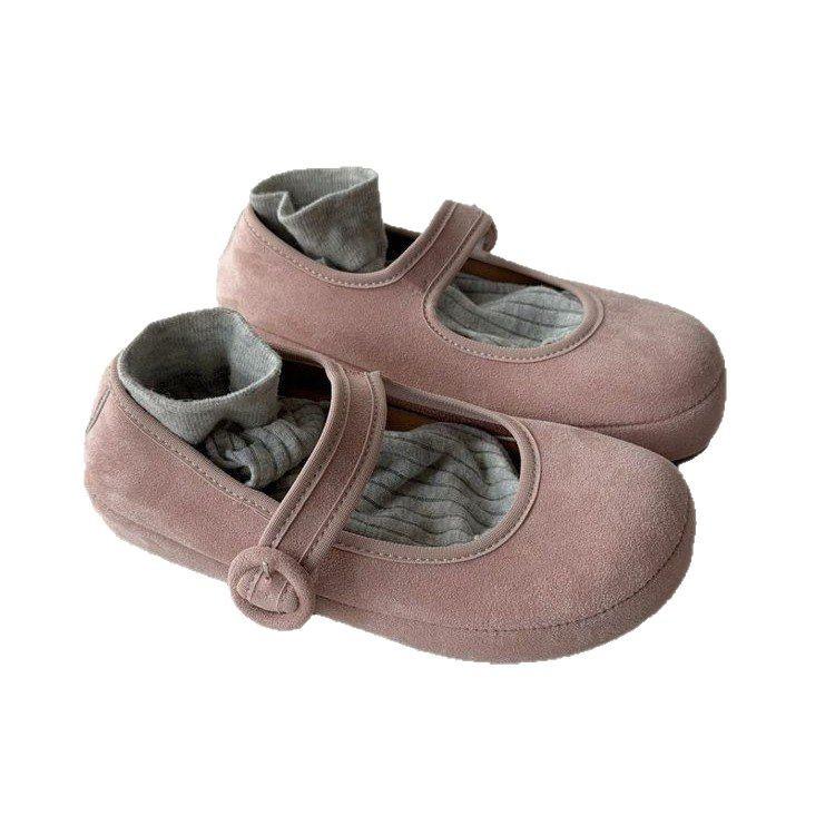 Soft leather version~ niche small floral Mary Jane sweet shallow mouth spring new round head retro soft sole Doudou single shoes