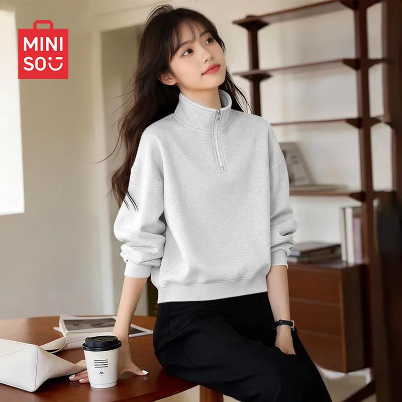 MINISO Women's Half-Zip Hoodie Sweatshirt