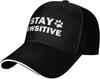 Stay Pawsitive Dog Paw Print Baseball Cap Polyester Adjustable Casual Unisex Adult Hat