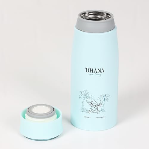 CAPTAIN STAG Disney Venkovní láhev na vodu Láhev na přímé pití Vakuově izolovaná tepelná/studená MP osobní láhev 350 ml Lilo & Stitch/Sketch MA-2342
