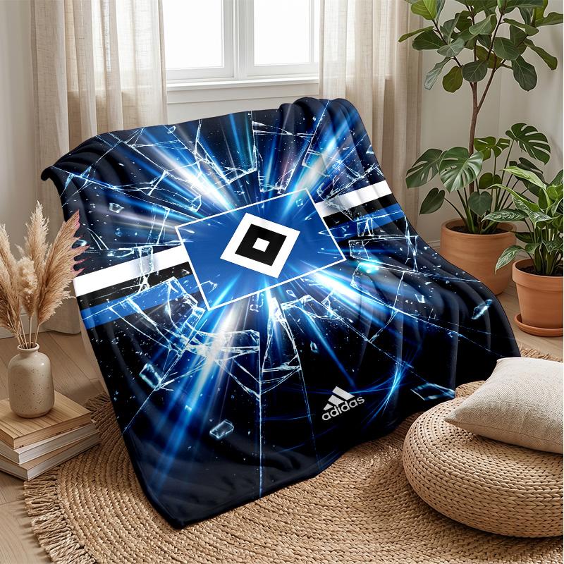 Hamburger SV Football Print Flannel Blanket, Soft Warm Lightweight Throw Blanket for Sofa Bed Camping