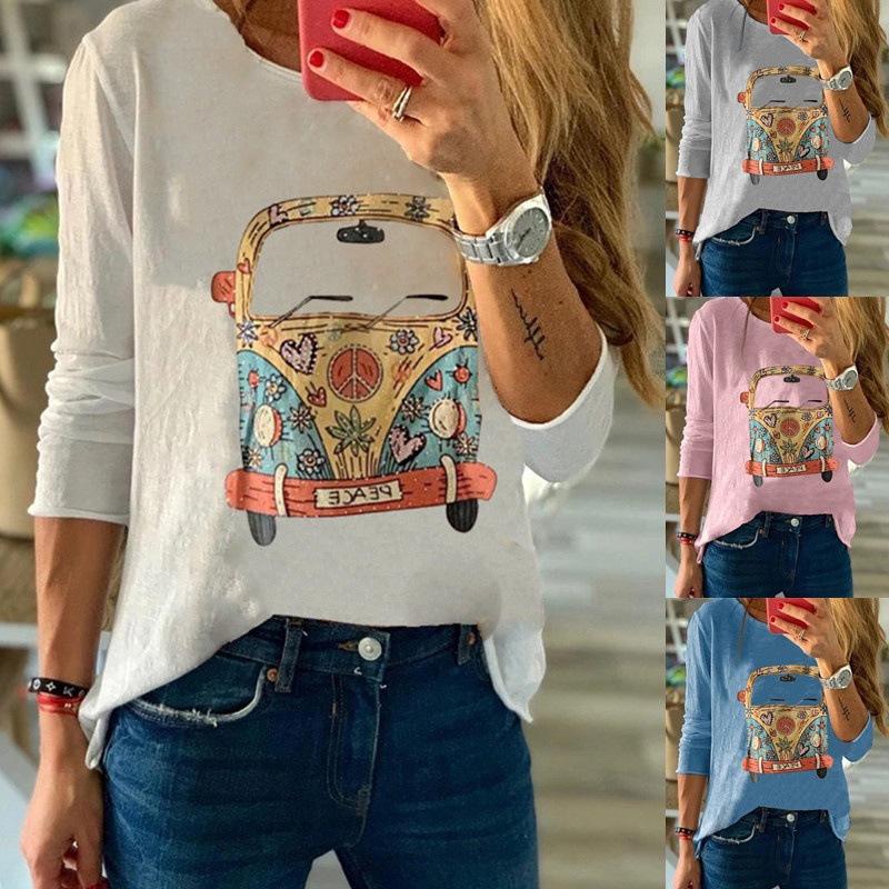 SiLing Women Leopard Graffiti Print Raglan Sleeves Pullover T-Shirt Tops