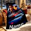 Personalisierte Knight Rider Druckdecke mit individuellem Namen, Heimdekoration, Schlafzimmer, Sofa, Camping, Couch, Geschenke für Geburtstag WeihnachtenEnthusiasten