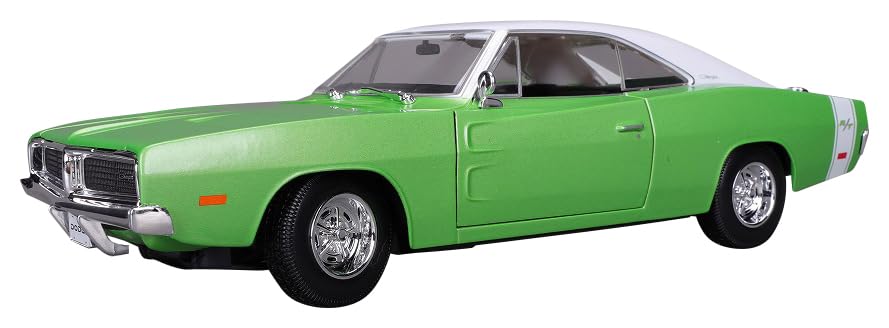 

Kyosho Maisto Scale 1969 Dodge Charger Finished Model MS31387GW 1/18 R/T Green/White